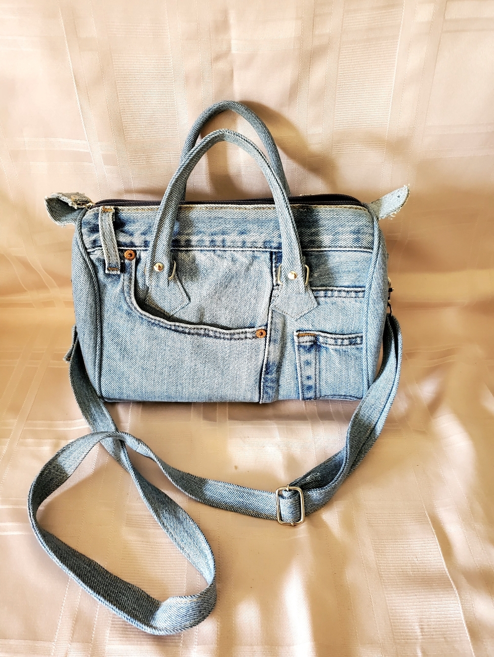 CUTE Denim Satchel Handbag - Light Blue Women's Bag